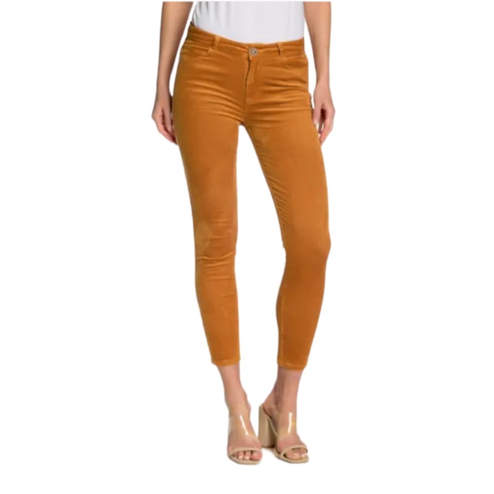 Paige Hoxton Ankle petite marigold corduroy skinny cropped pants size 29p